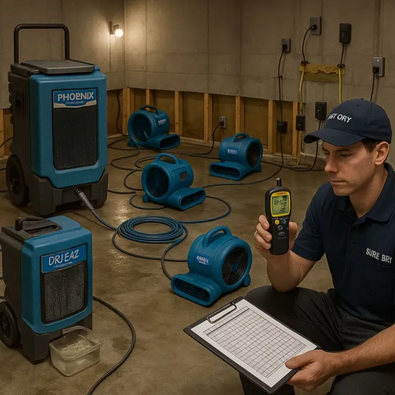 Structural Drying and Dehumidification process in Brooks, KY
